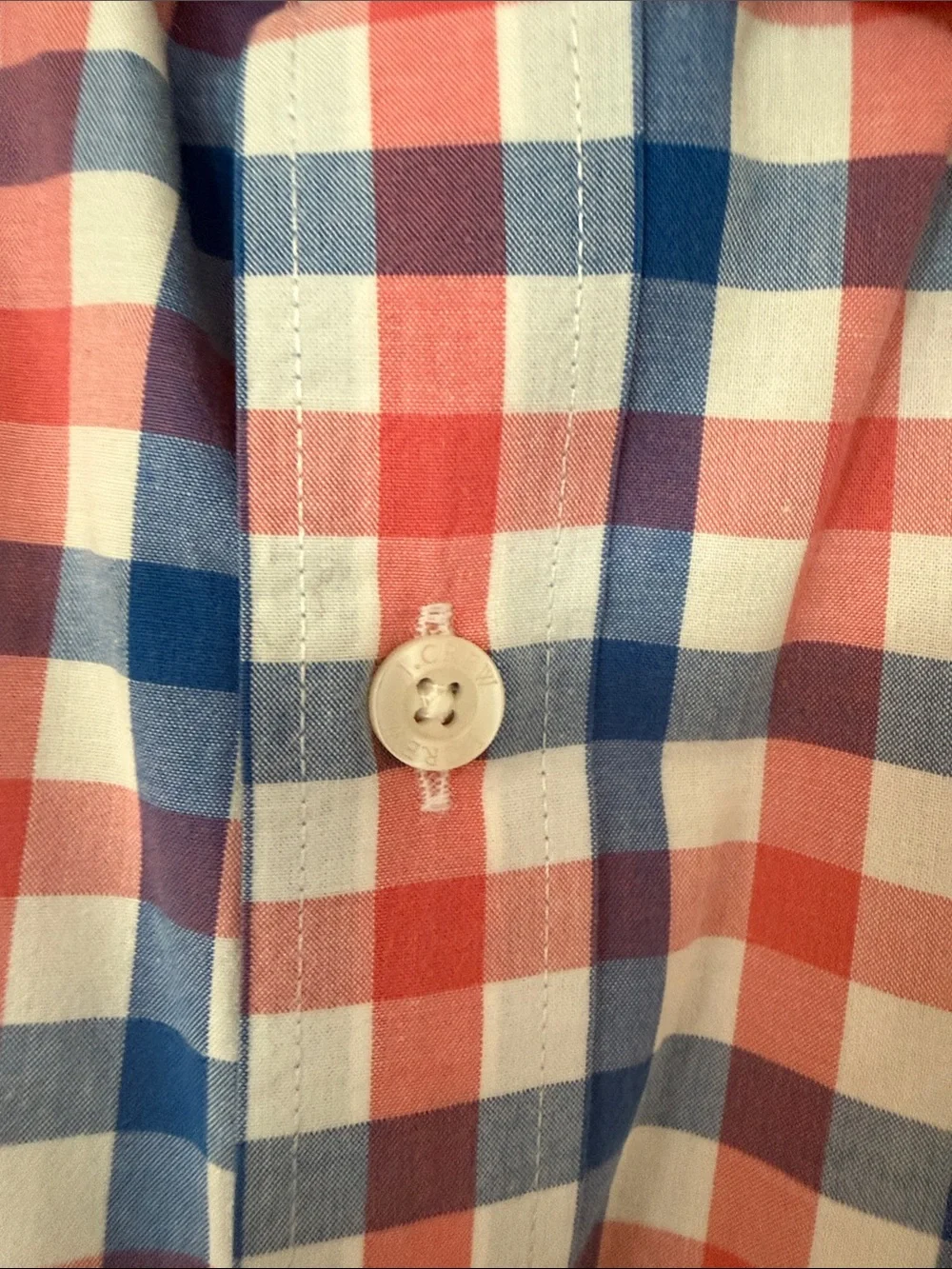 J. Crew Men’s Red, Blue & White Gingham Dress Shirt